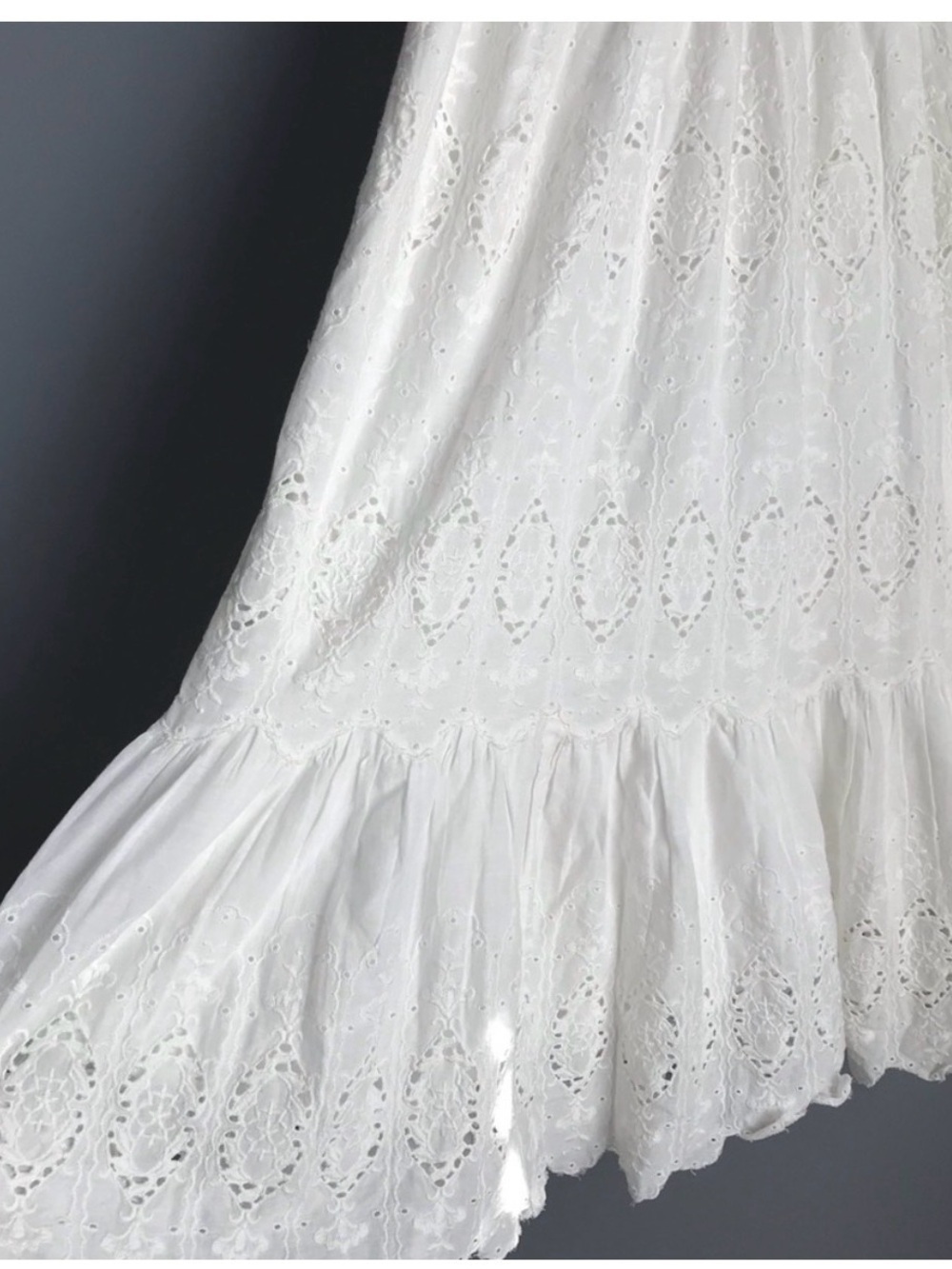 Anthropologie Maeve White Tiered Eyelet Midi Dress | 0 - Picture 4 of 6